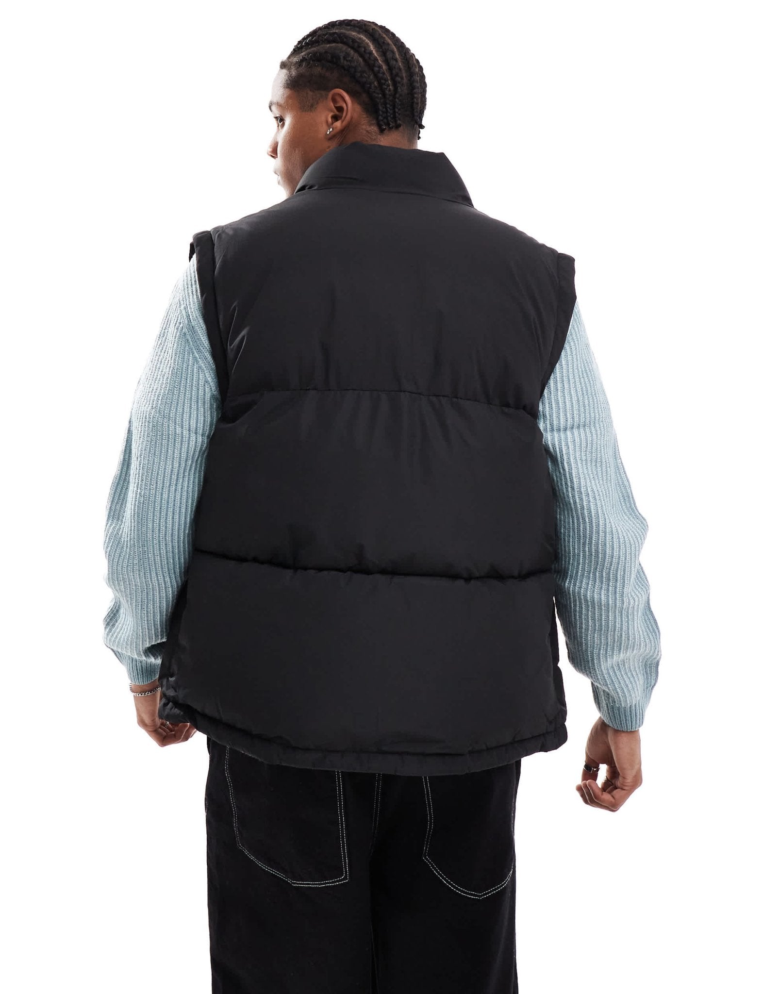 Pull&Bear puffer gilet in black - ASOS Sample Sale