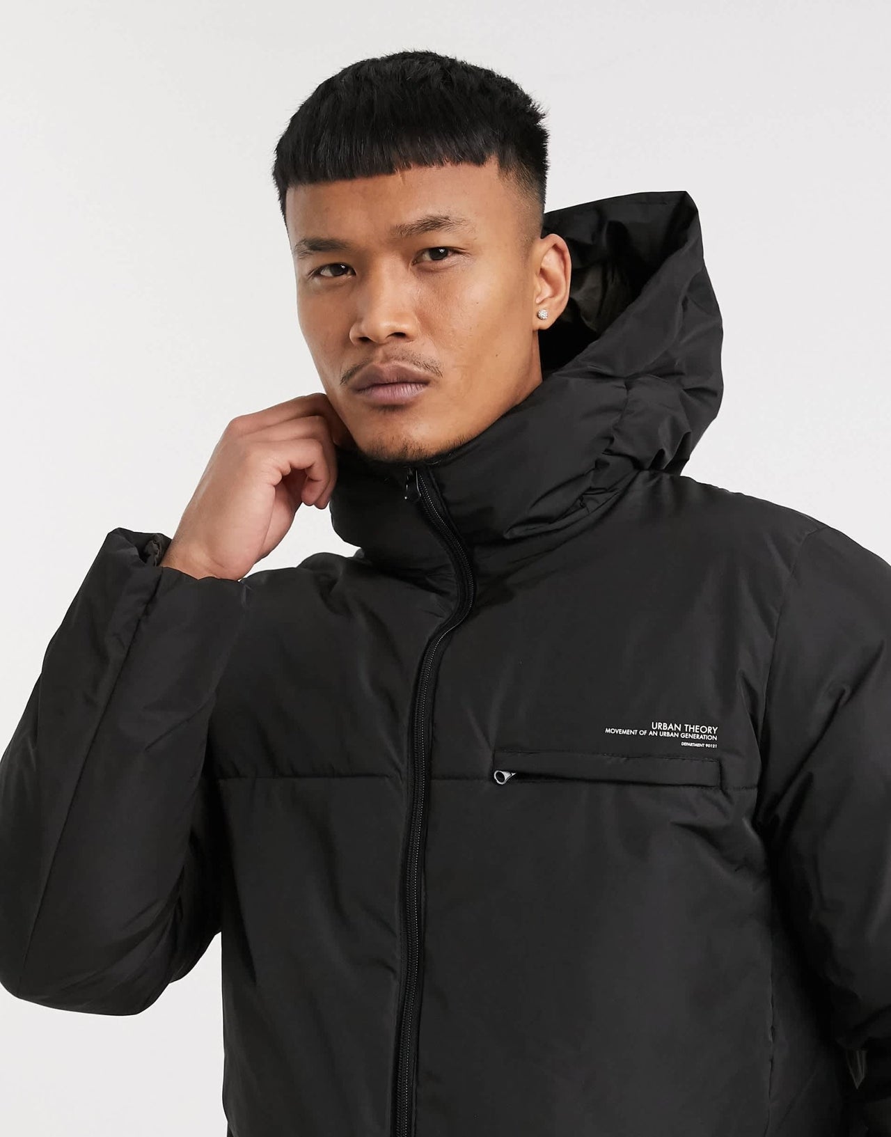 Pull&Bear puffer jacket in black - ASOS Sample Sale