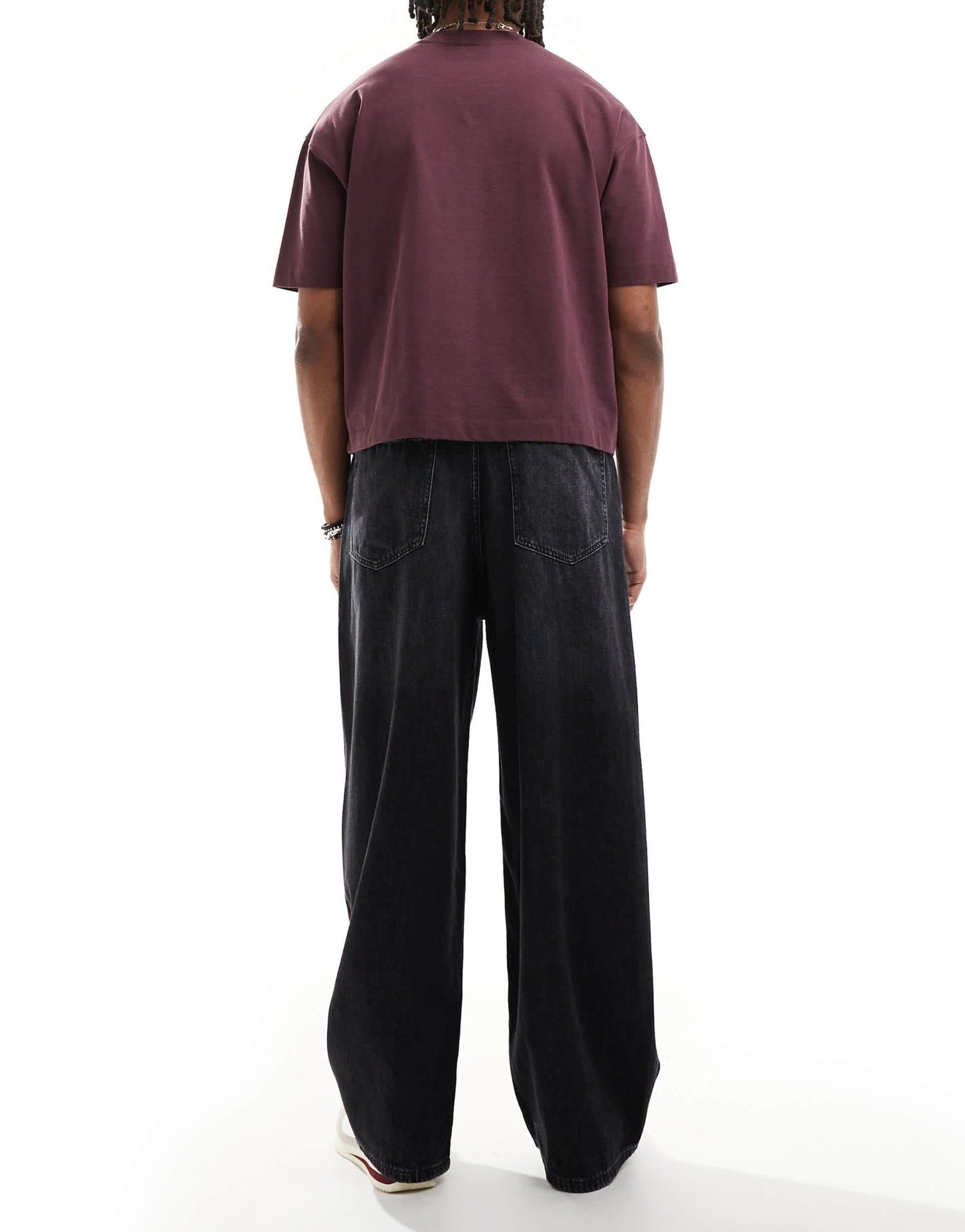 Pull&Bear pull on baggy jeans in black - ASOS Sample Sale