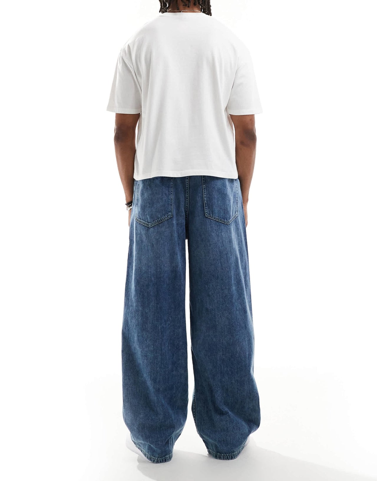 Pull&Bear pull on baggy jeans in blue - ASOS Sample Sale