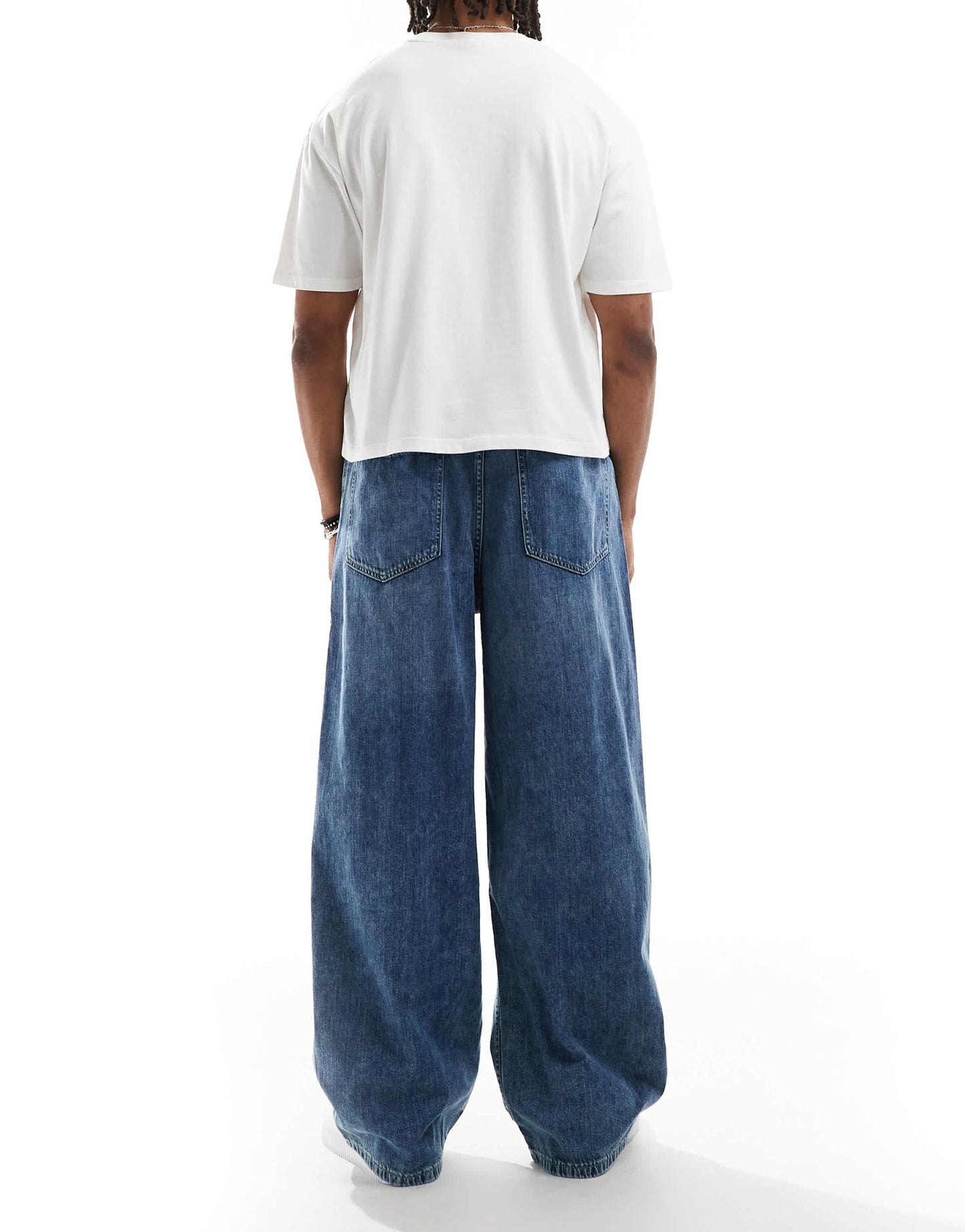 Pull&Bear pull on baggy jeans in blue - ASOS Sample Sale