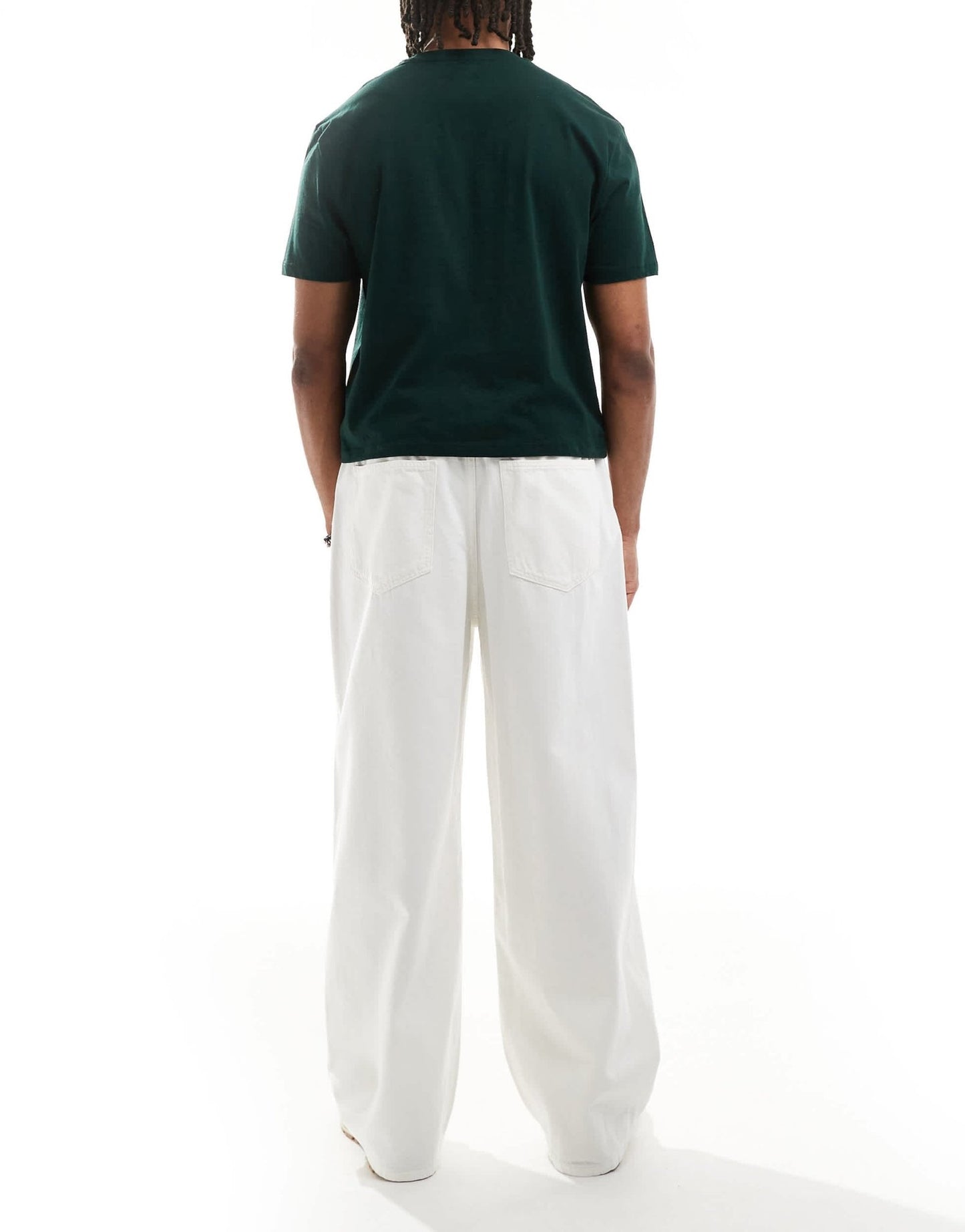 Pull&Bear pull on baggy jeans in ecru - ASOS Sample Sale