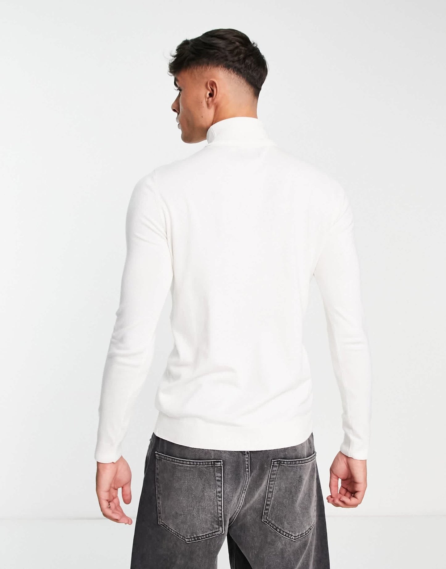 Pull&Bear roll neck jumper in white - ASOS Sample Sale