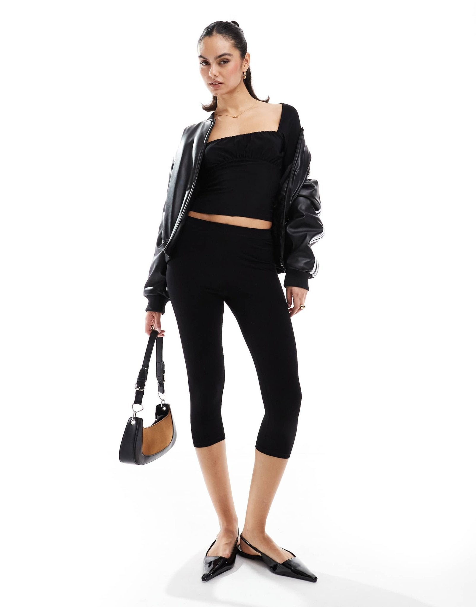 Pull&Bear ruched long sleeve mesh top in black - ASOS Sample Sale