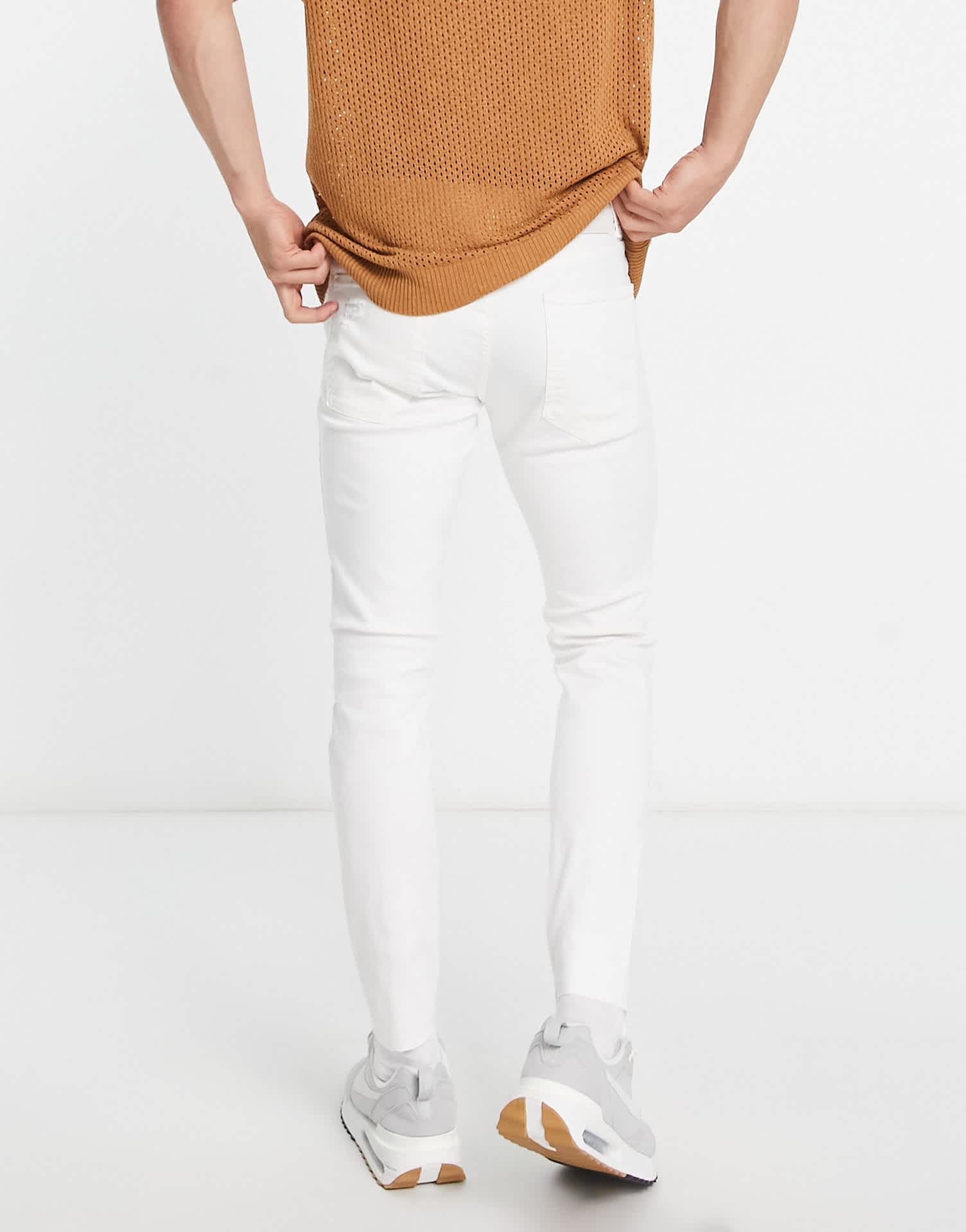 Pull&Bear skinny fit premium jeans in ecru - ASOS Sample Sale