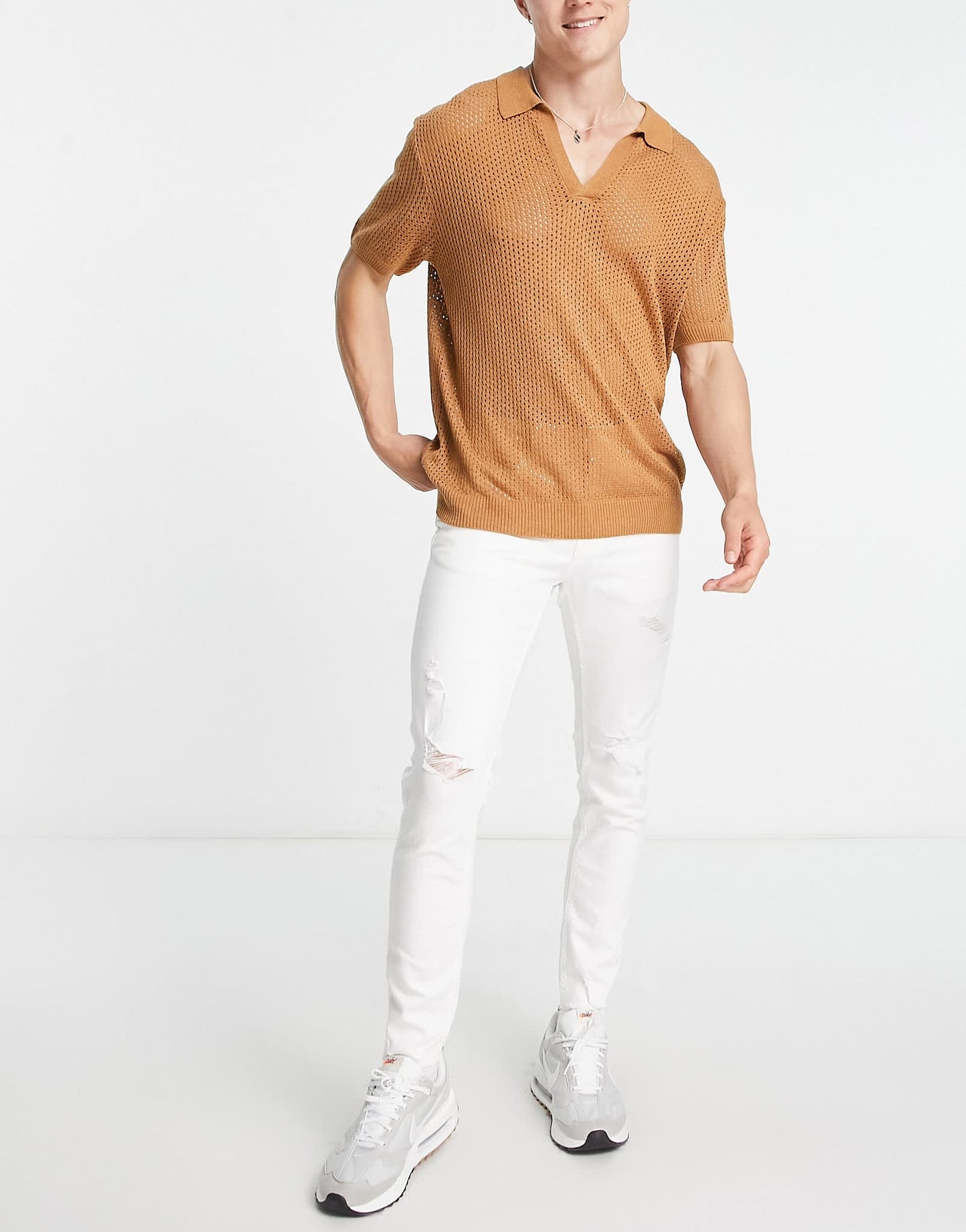 Pull&Bear skinny fit premium jeans in ecru - ASOS Sample Sale