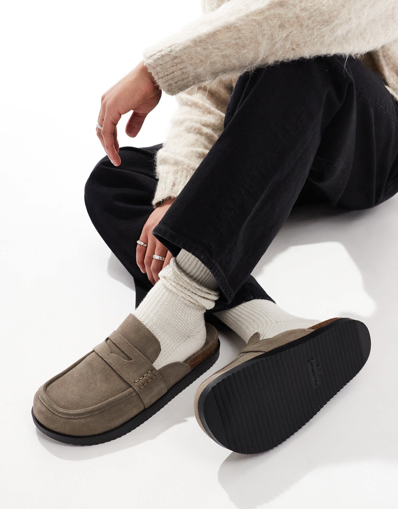 Pull&Bear slip on loafers in grey - ASOS Sample Sale