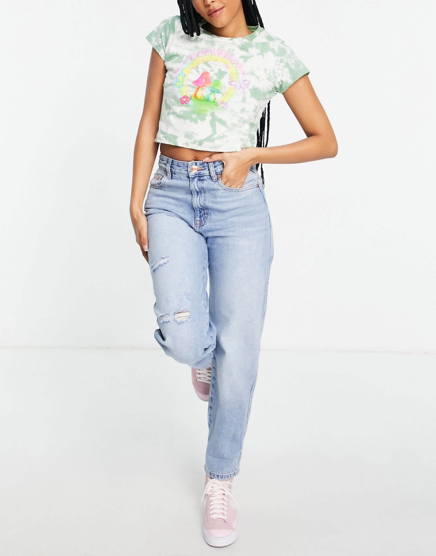 Pull&Bear slouchy basic jeans in medium blue - ASOS Sample Sale