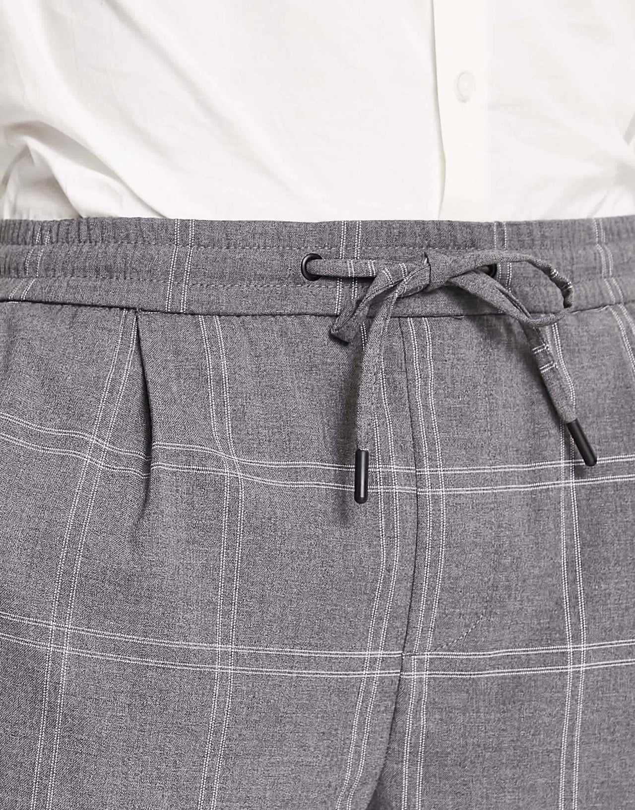 Pull&bear smart slim tailored trousers in grey check - ASOS Sample Sale