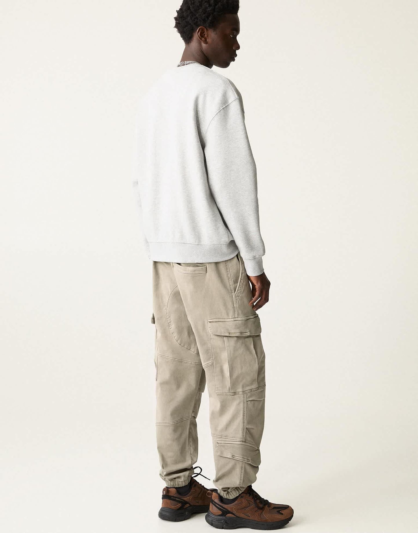 Pull&Bear soft cargo joggers in stone - ASOS Sample Sale