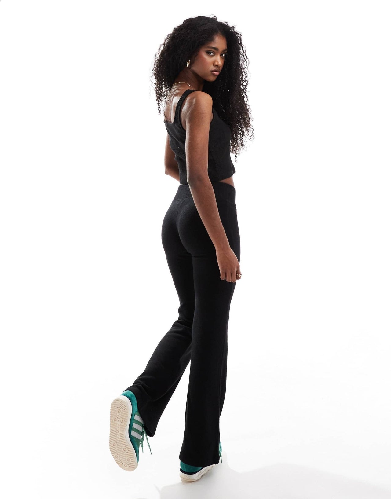 Pull&Bear soft touch flared jogger co - ord in black - ASOS Sample Sale