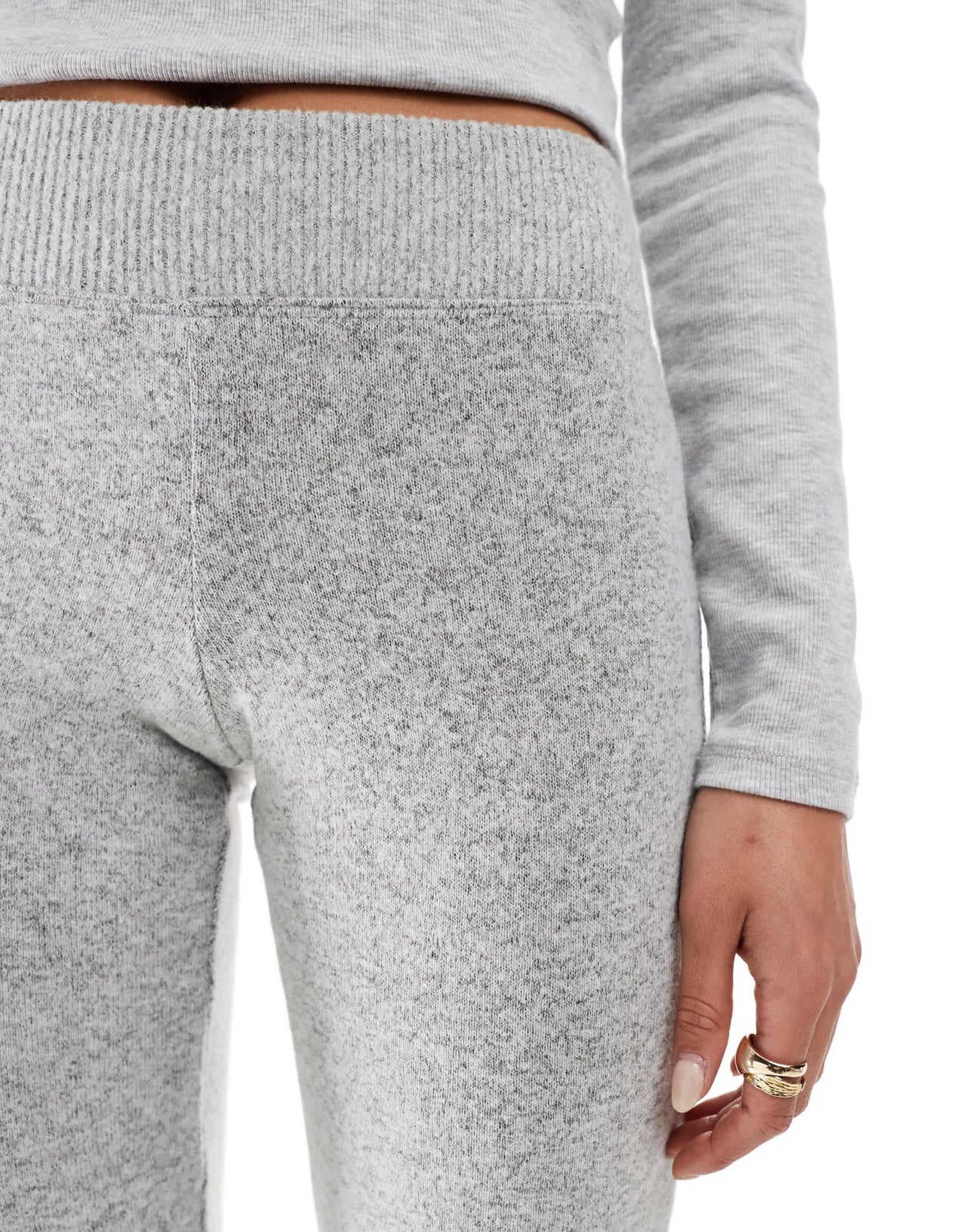 Pull&Bear soft touch flared jogger co-ord in grey - ASOS Sample Sale