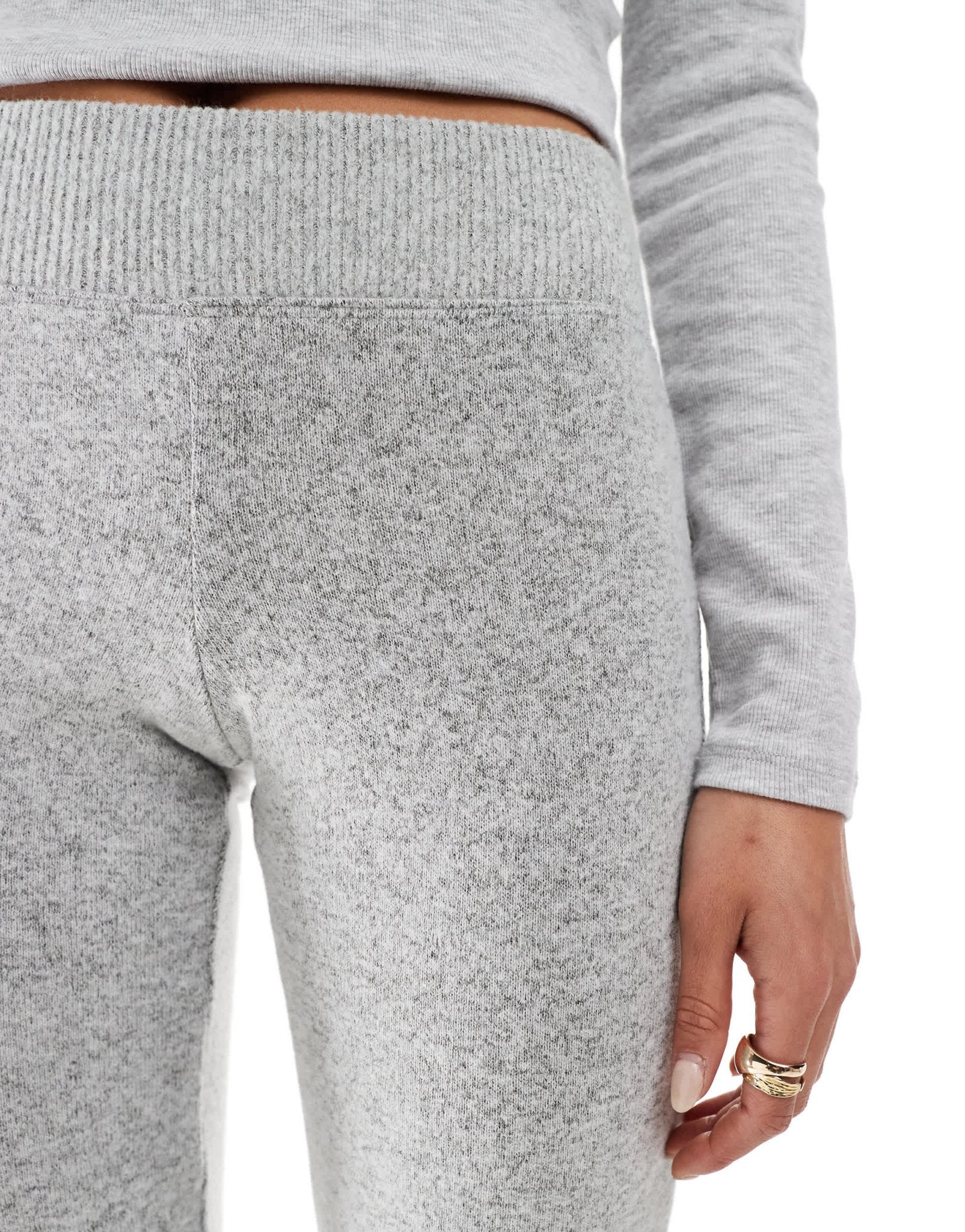 Pull&Bear soft touch flared jogger co-ord in grey - ASOS Sample Sale