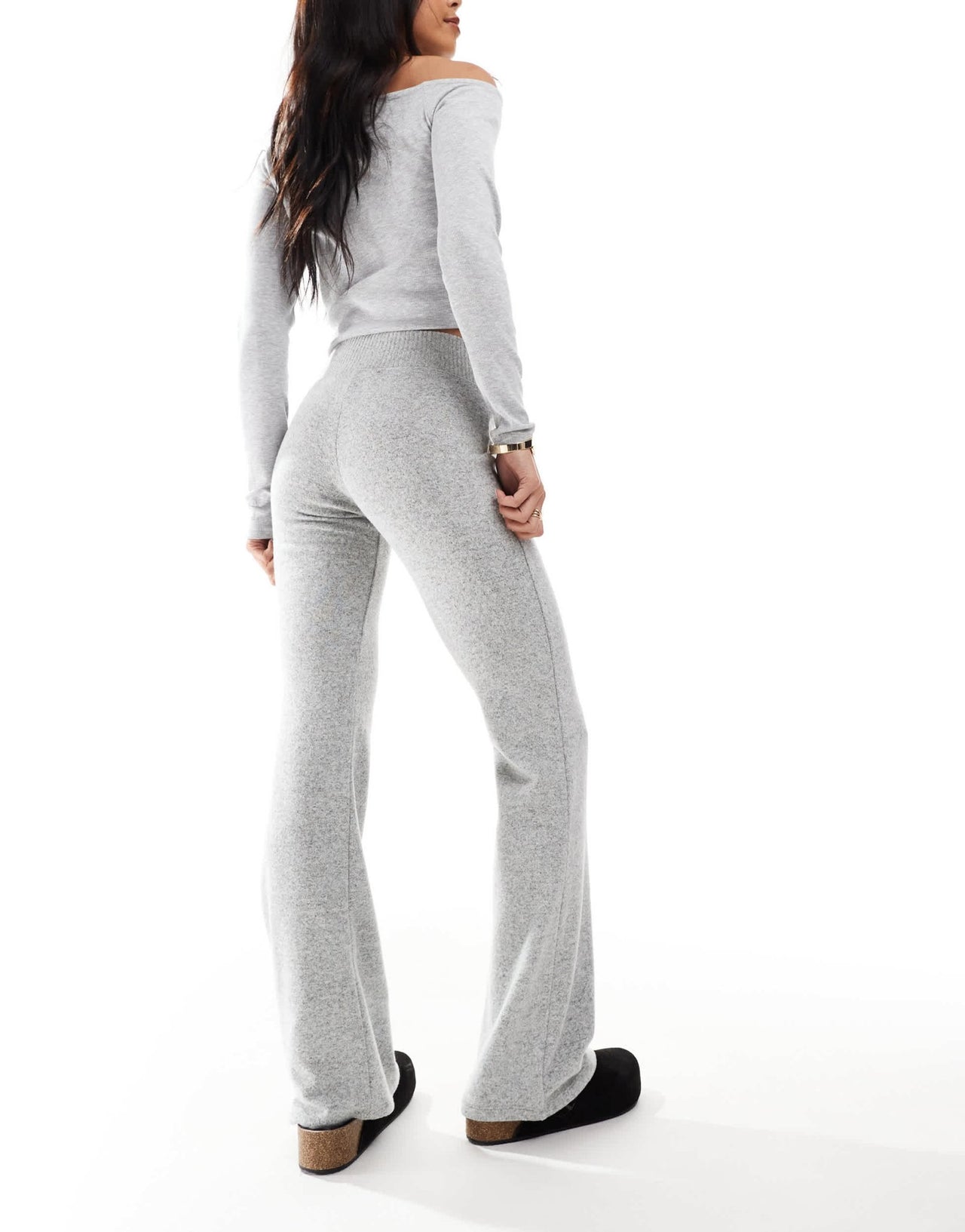 Pull&Bear soft touch flared jogger co-ord in grey - ASOS Sample Sale