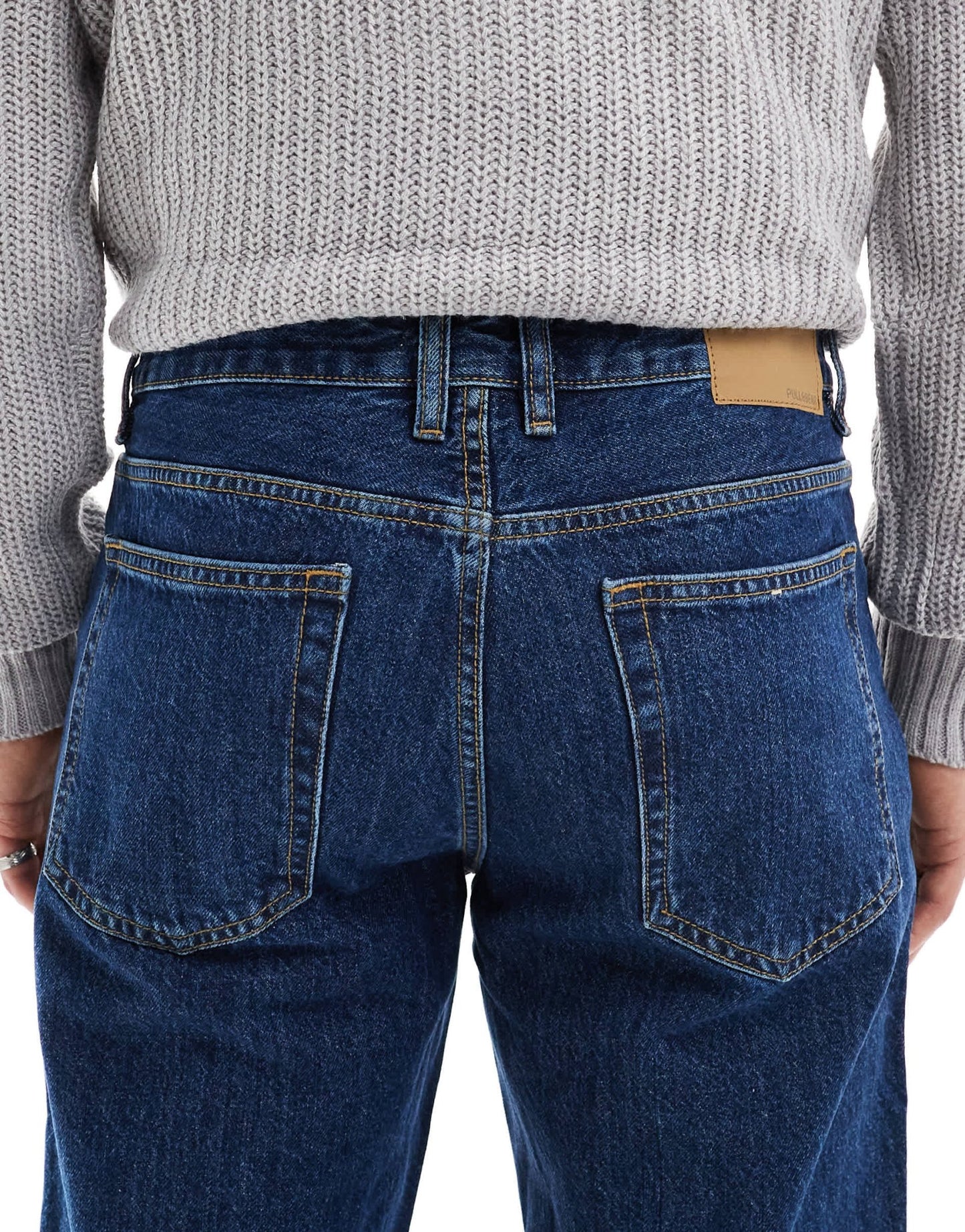 Pull&Bear standard fit rinse wash jean in dark blue - ASOS Sample Sale