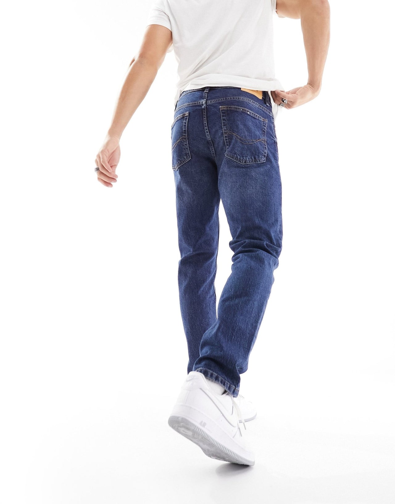 Pull&Bear straight fit jeans in mid blue - ASOS Sample Sale