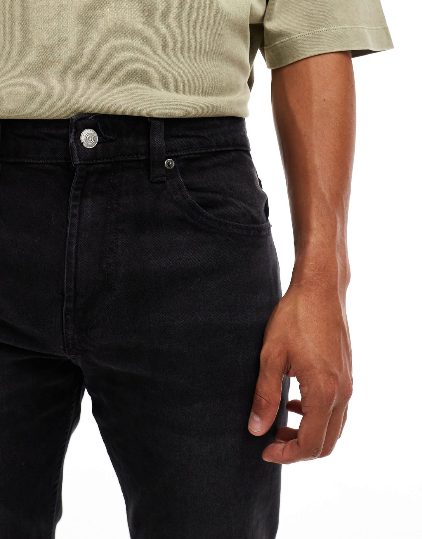 Pull&Bear straight fit jeans in washed black - ASOS Sample Sale