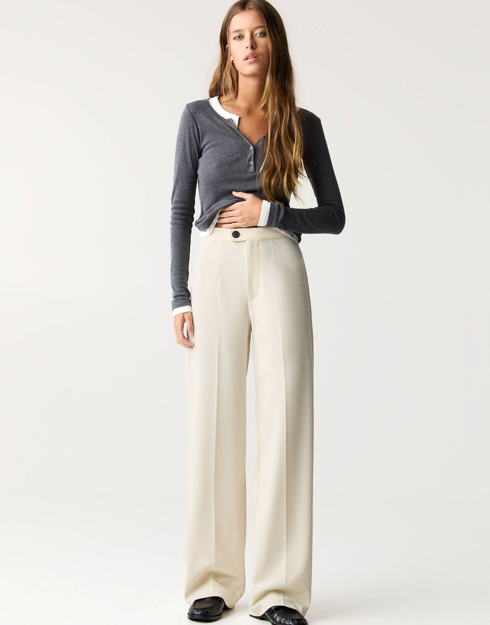 Pull&Bear straight leg tailored trouser in butter yellow - ASOS Sample Sale