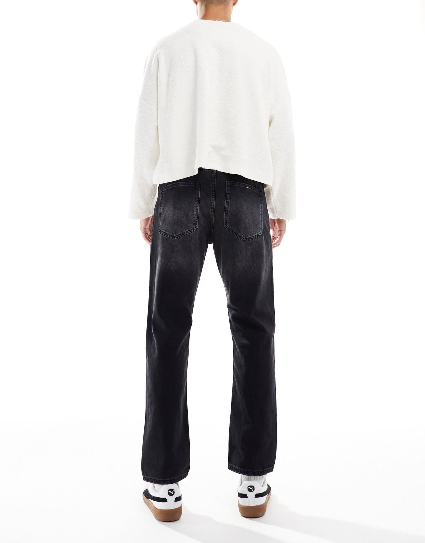 Pull&Bear straight vintage fit jeans in black - ASOS Sample Sale