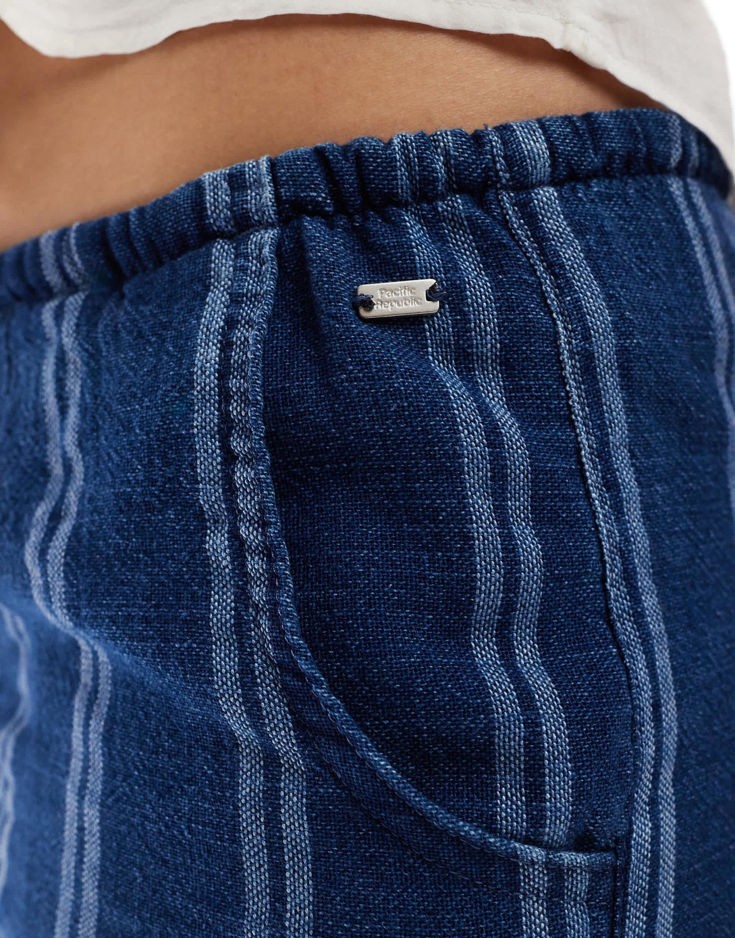 Pull&Bear striped short in navy blue - ASOS Sample Sale