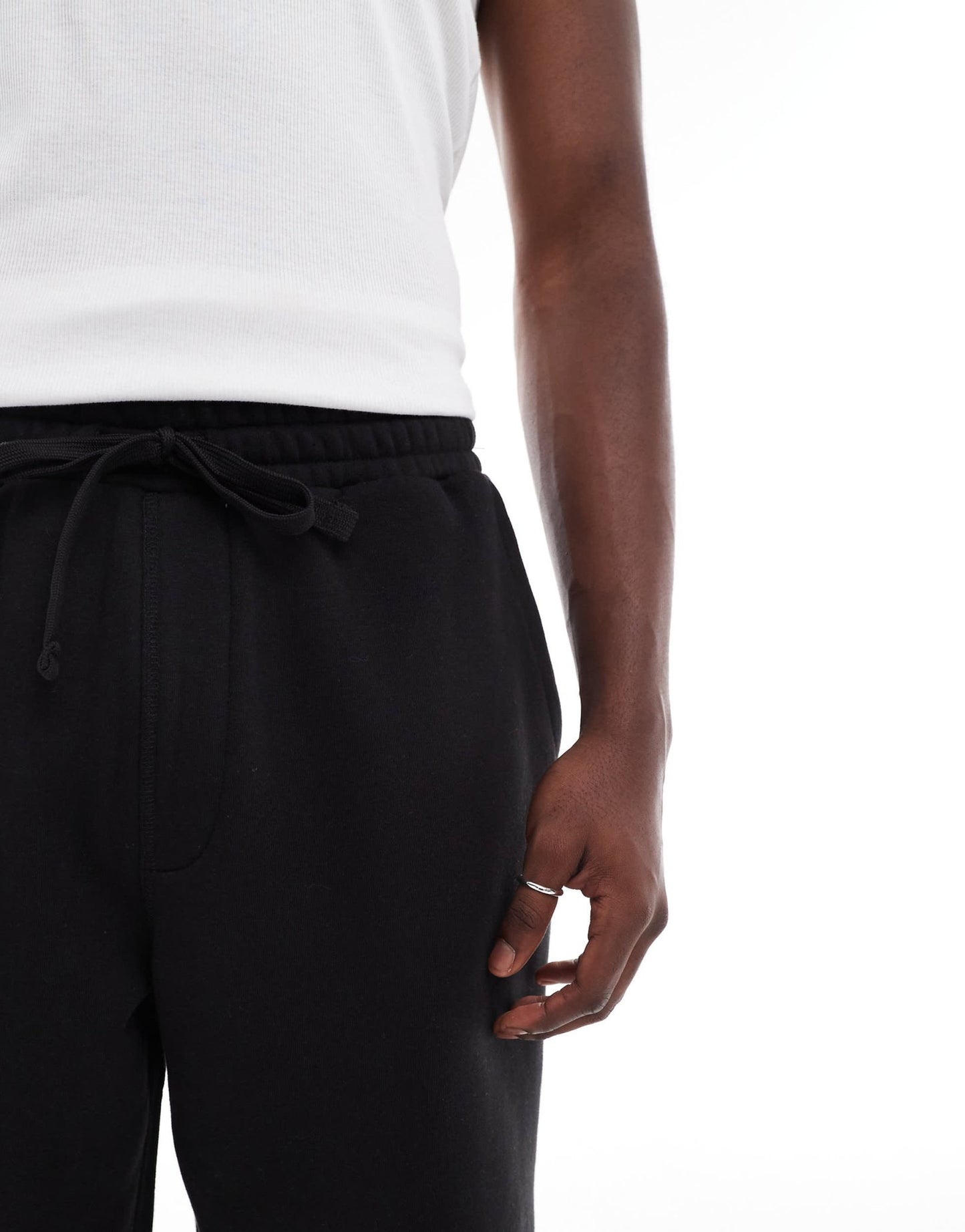 Pull&Bear STWD skater jersey short in black - ASOS Sample Sale