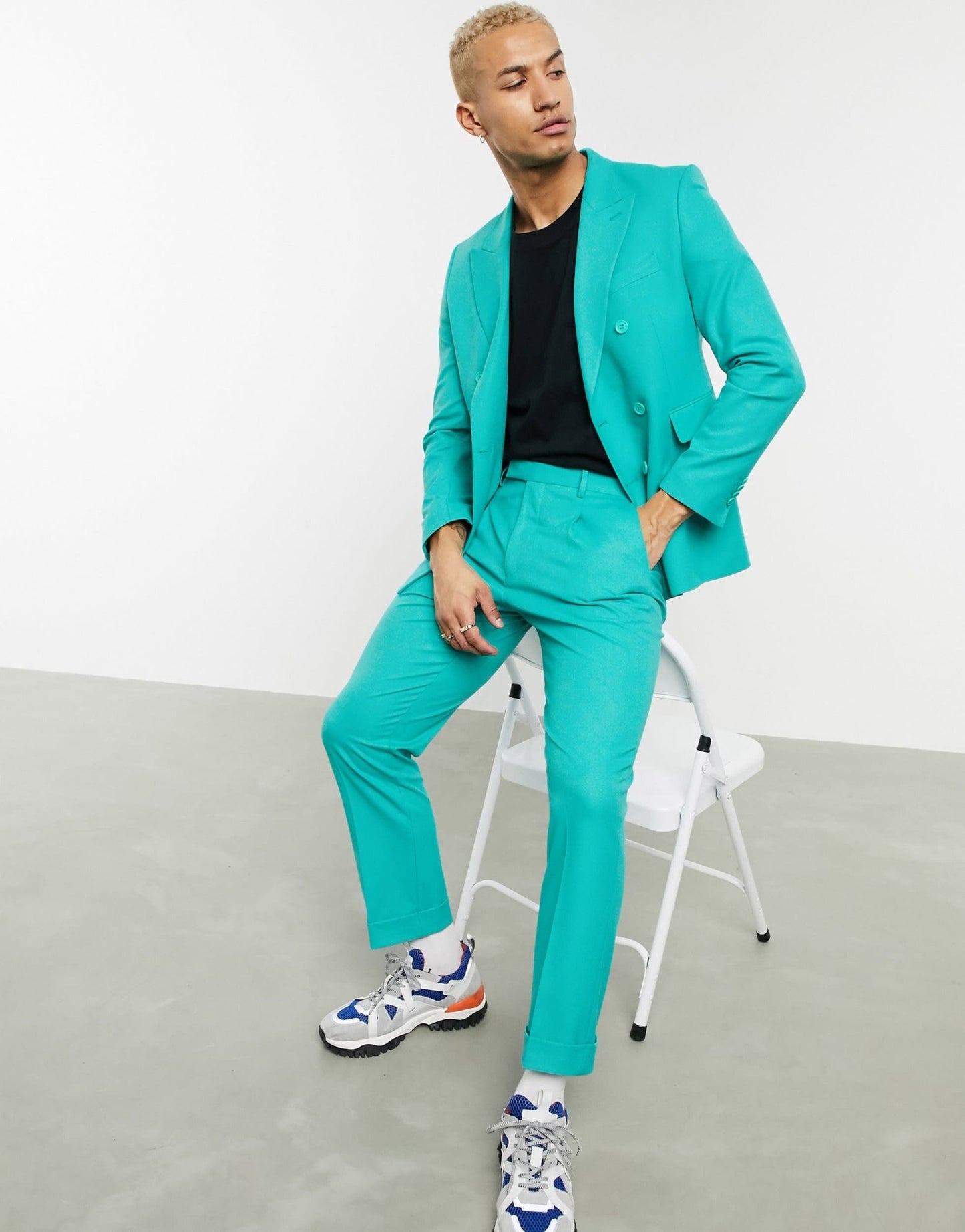 Pull&Bear suit trouser in green - ASOS Sample Sale