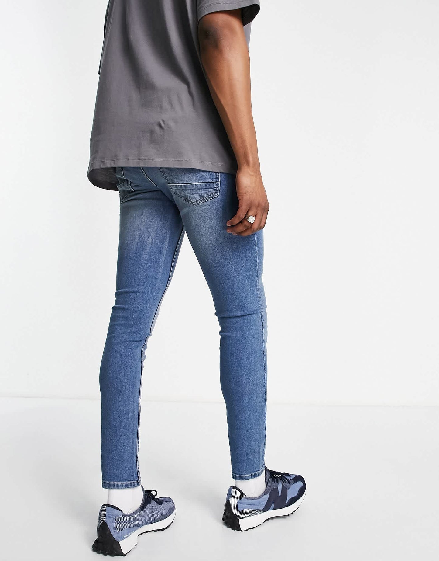 Pull&Bear super skinny jeans in mid blue - ASOS Sample Sale