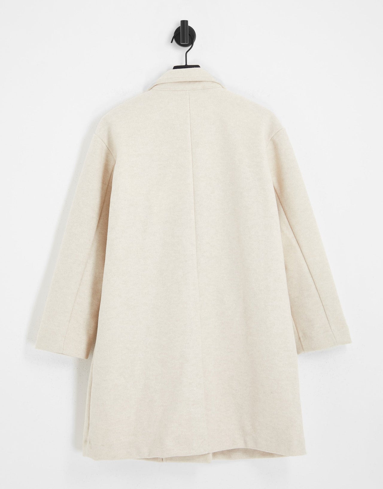Pull&Bear tailored longline pea coat in beige - ASOS Sample Sale