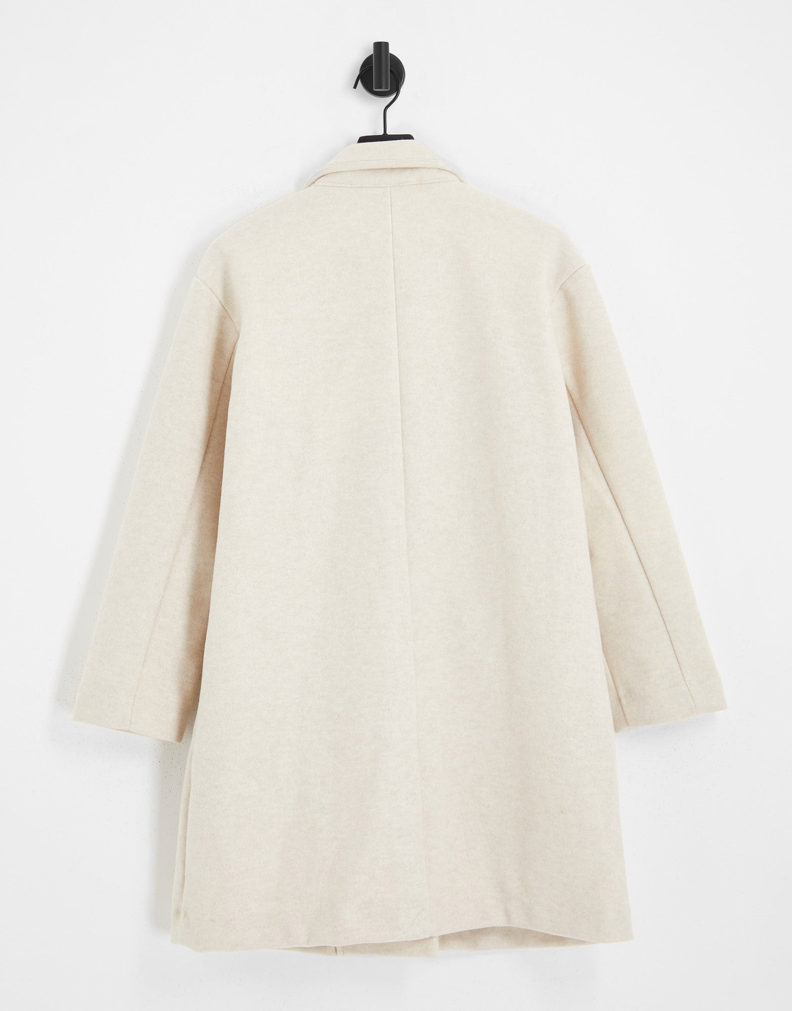 Pull&Bear tailored longline pea coat in beige - ASOS Sample Sale