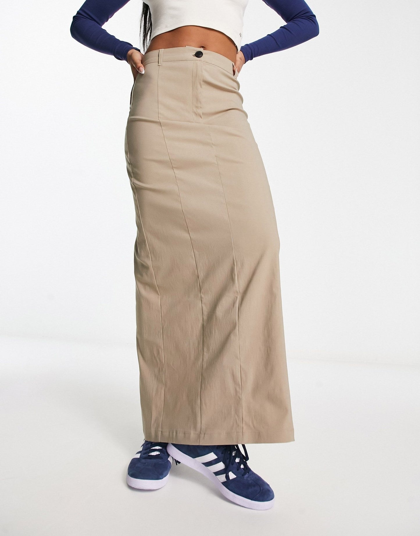 Pull&Bear tailored skirt in sand - ASOS Sample Sale