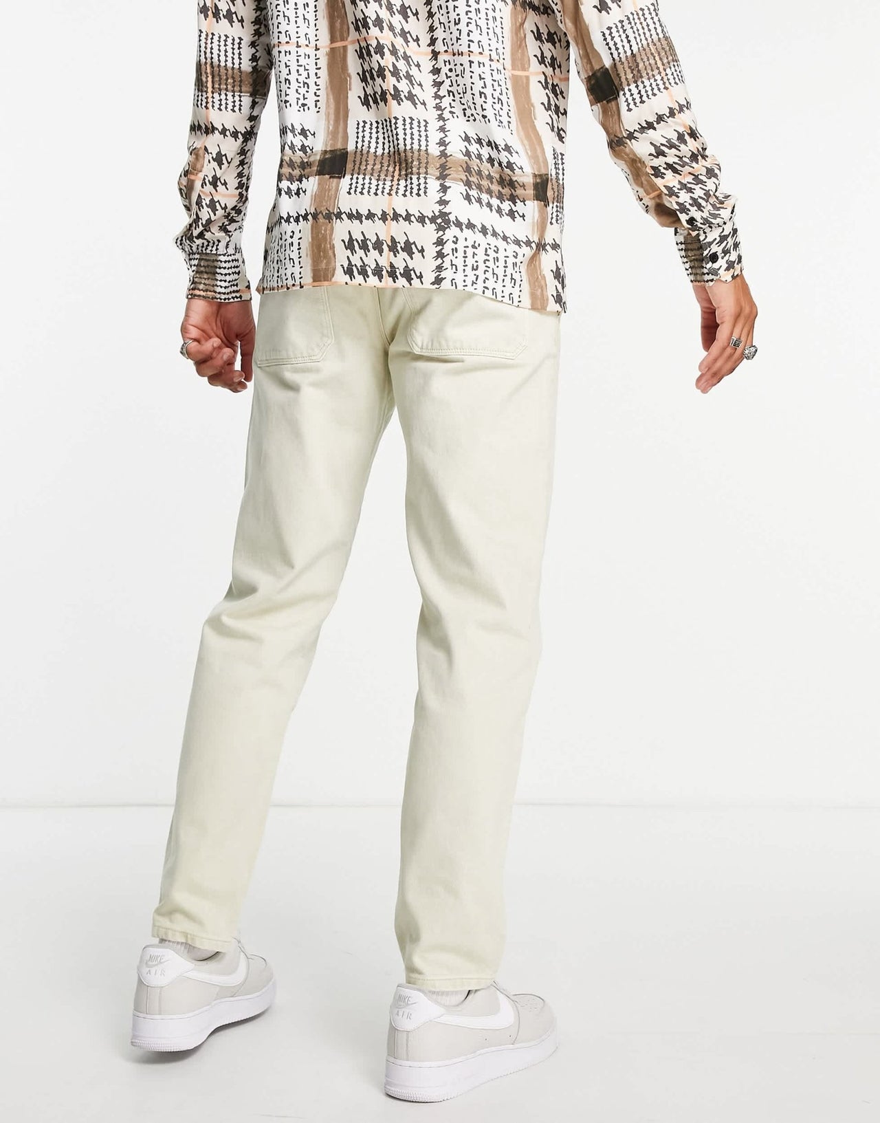 Pull&Bear tapered jeans in beige - ASOS Sample Sale