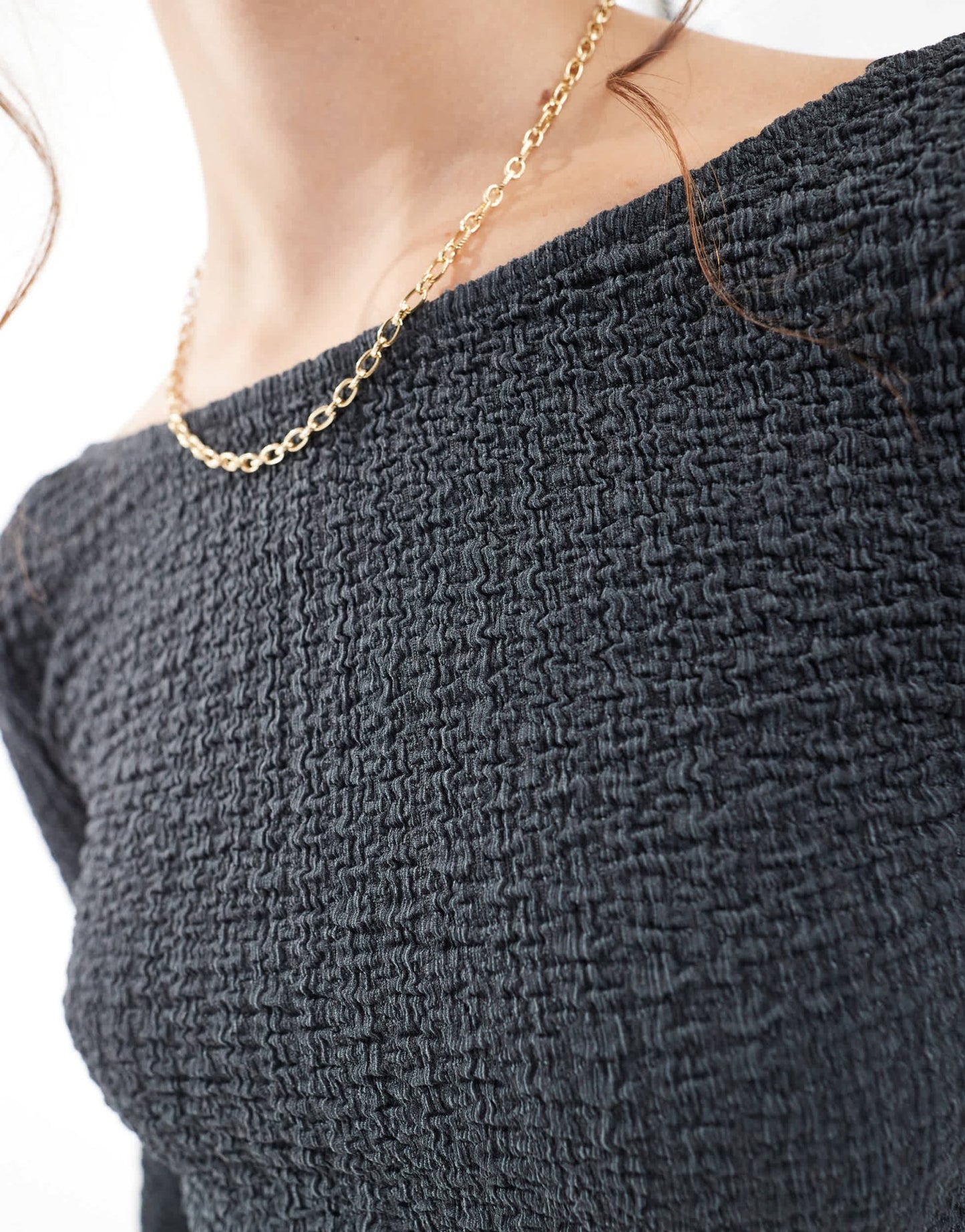Pull&Bear textured open back long sleeve top in grey - ASOS Sample Sale