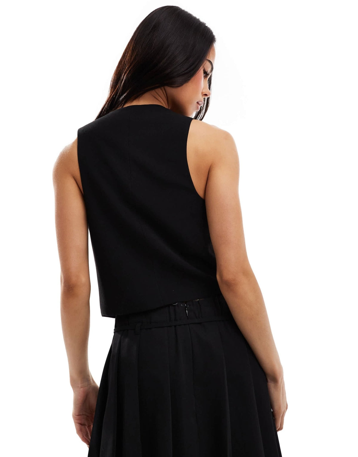 Pull&Bear tie up waistcoat co-ord in black - ASOS Sample Sale