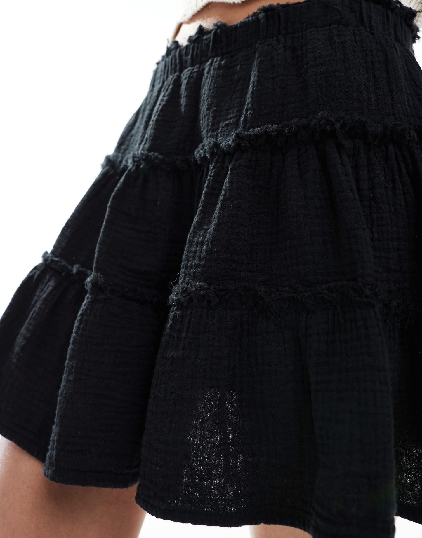 Pull&Bear tiered mini skort in black - ASOS Sample Sale