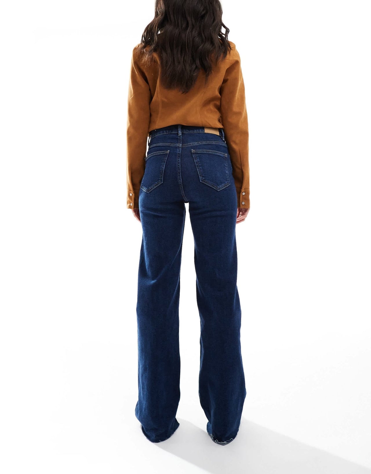 Pull&Bear wide leg comfort jean in dark blue - ASOS Sample Sale