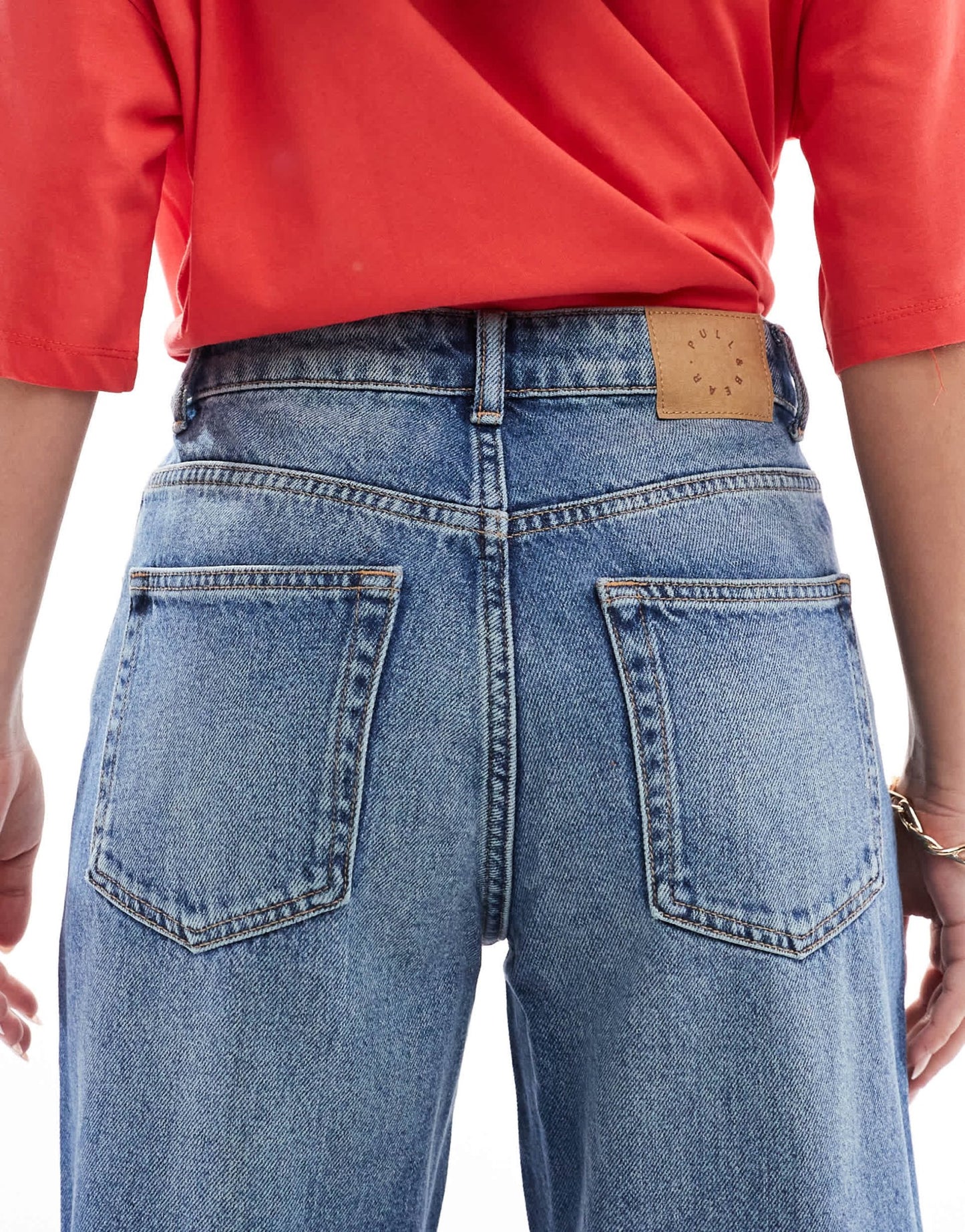 Pull&Bear wide leg jeans in blue - ASOS Sample Sale