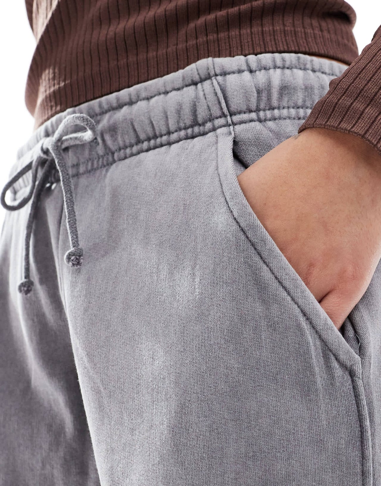 Pull&Bear wide leg jogger in acid washed grey - ASOS Sample Sale