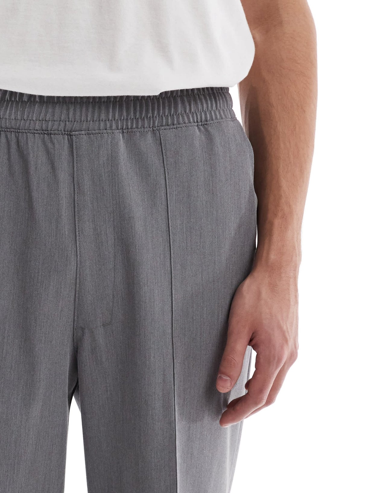 Pull&Bear wide leg tailored trouser in grey - ASOS Sample Sale