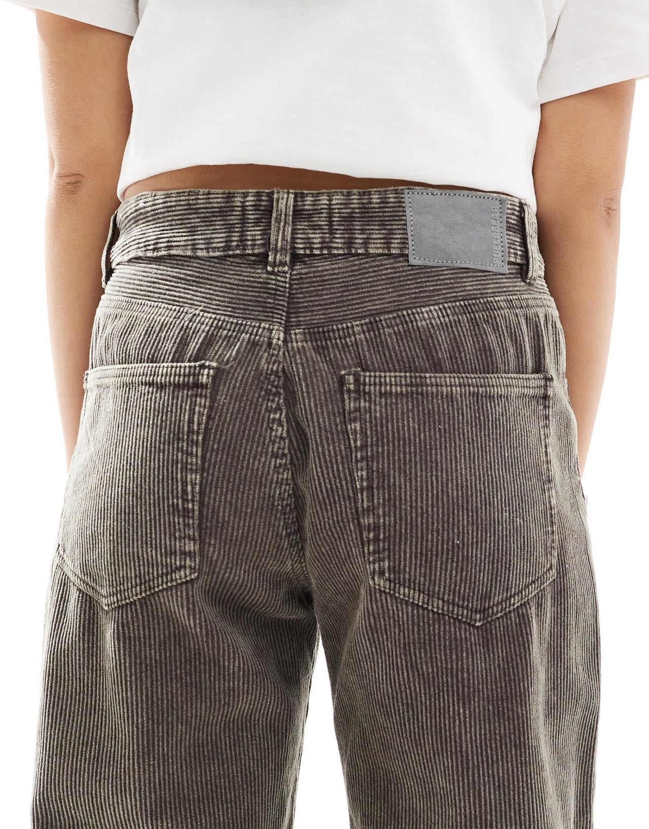 Pulll&Bear wide leg corduroy jeans in grey - ASOS Sample Sale