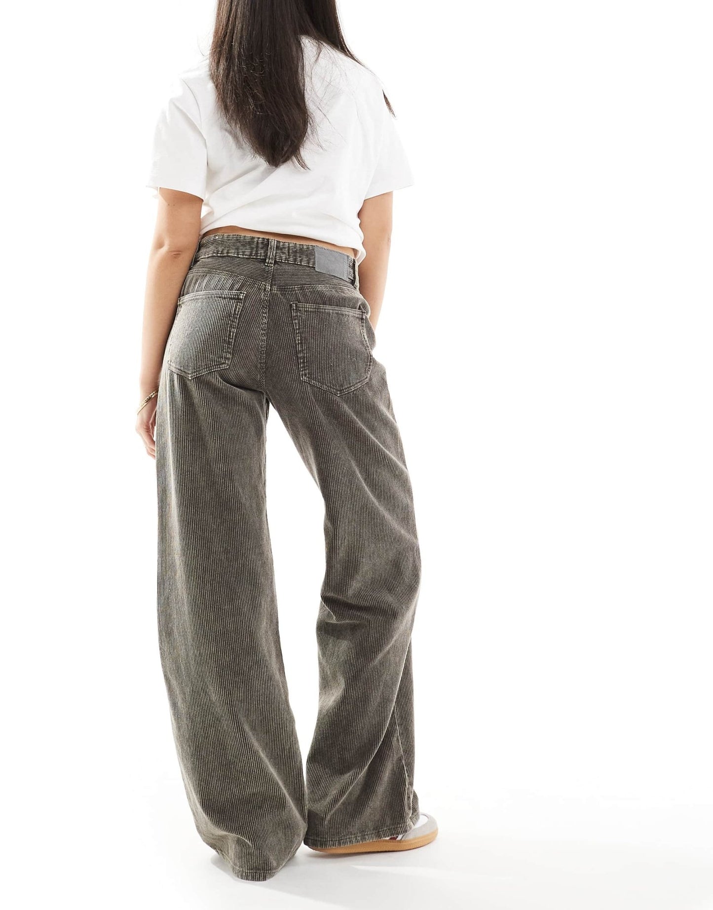 Pulll&Bear wide leg corduroy jeans in grey - ASOS Sample Sale