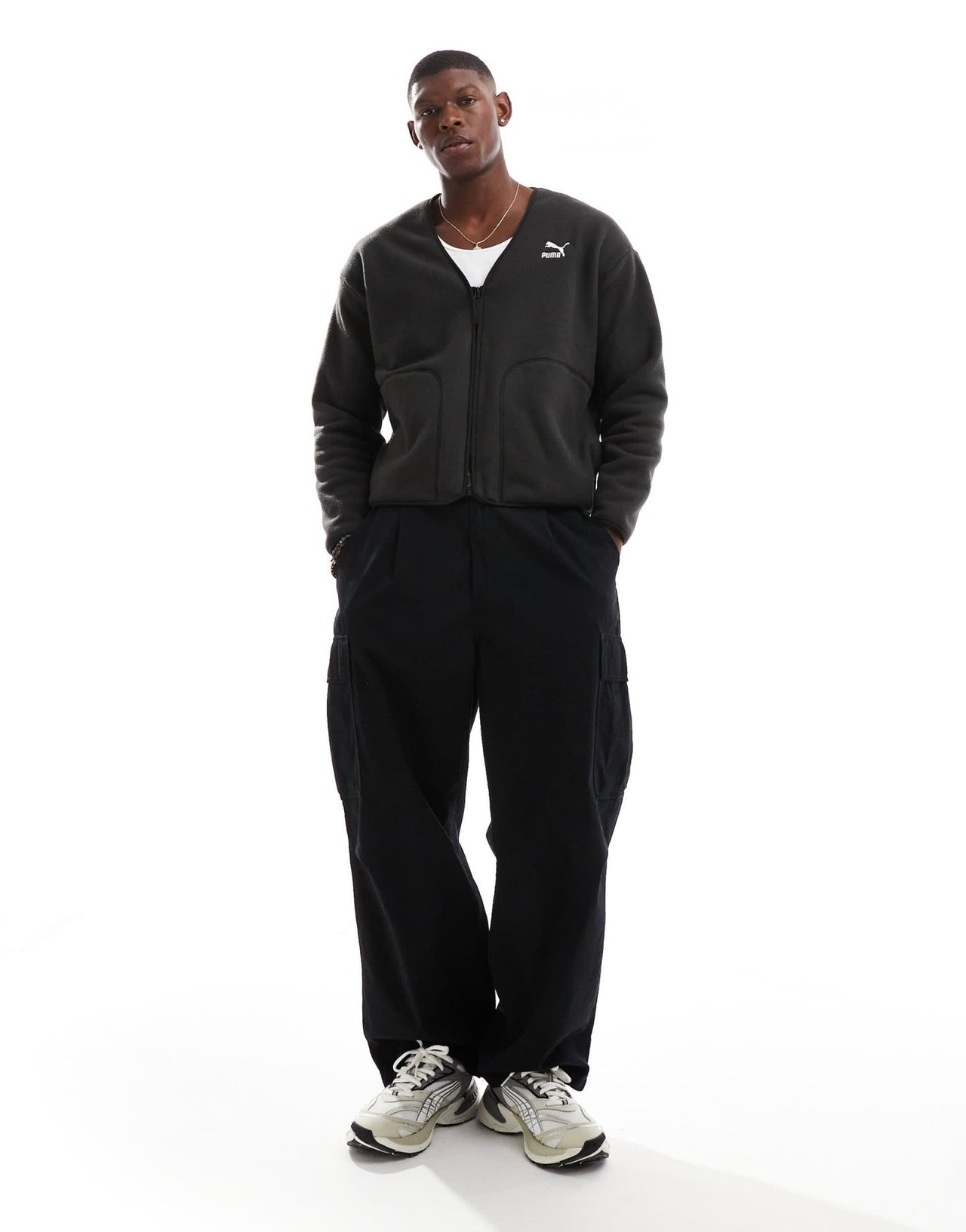 Puma Classics fleece cardigan in black - ASOS Sample Sale