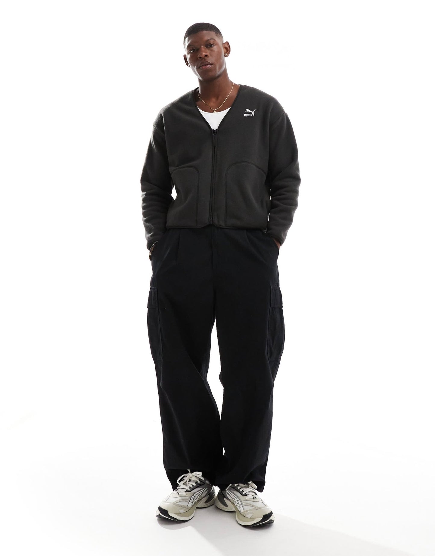 Puma Classics fleece cardigan in black - ASOS Sample Sale