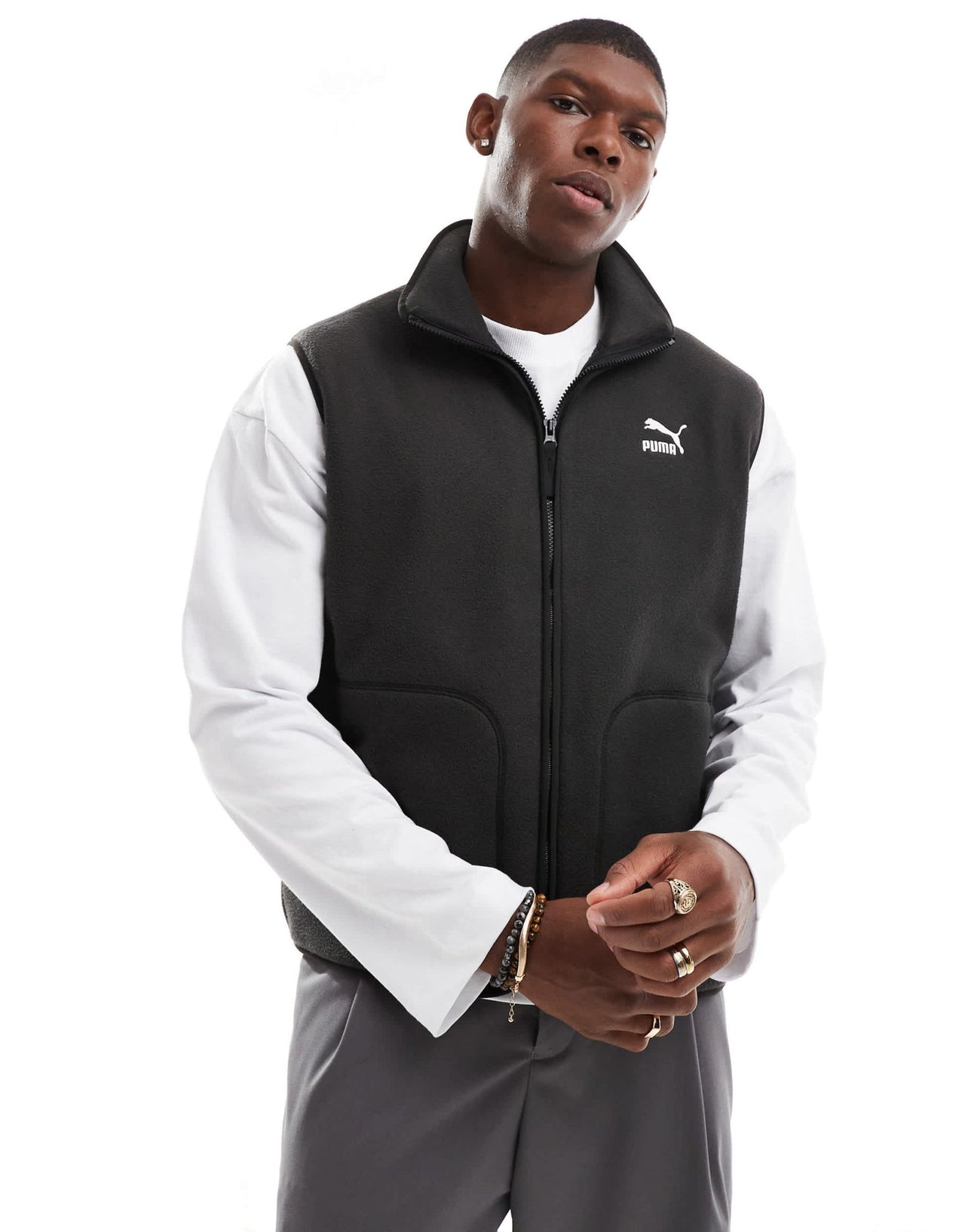 Puma Classics polar fleece vest in black - ASOS Sample Sale