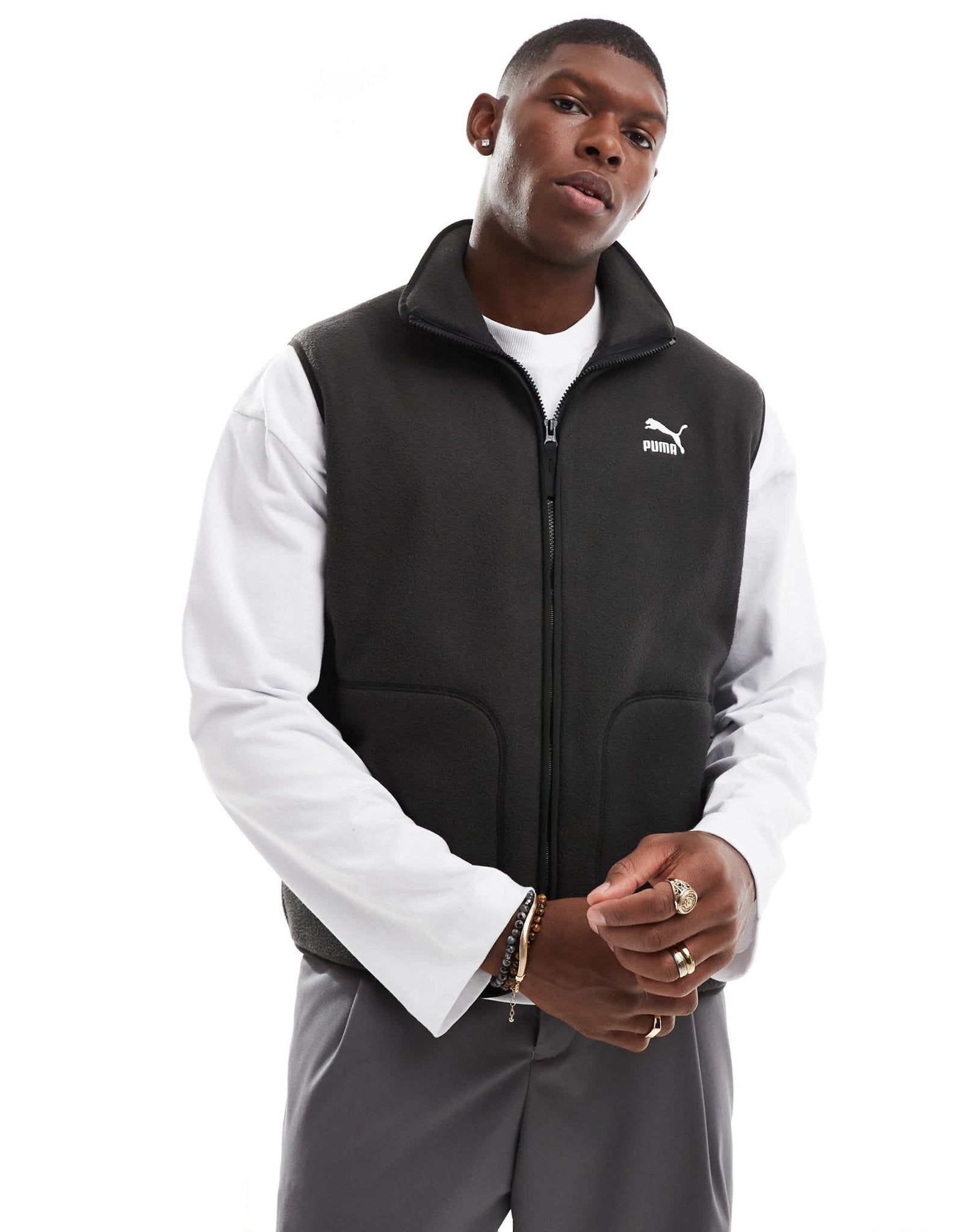 Puma Classics polar fleece vest in black - ASOS Sample Sale
