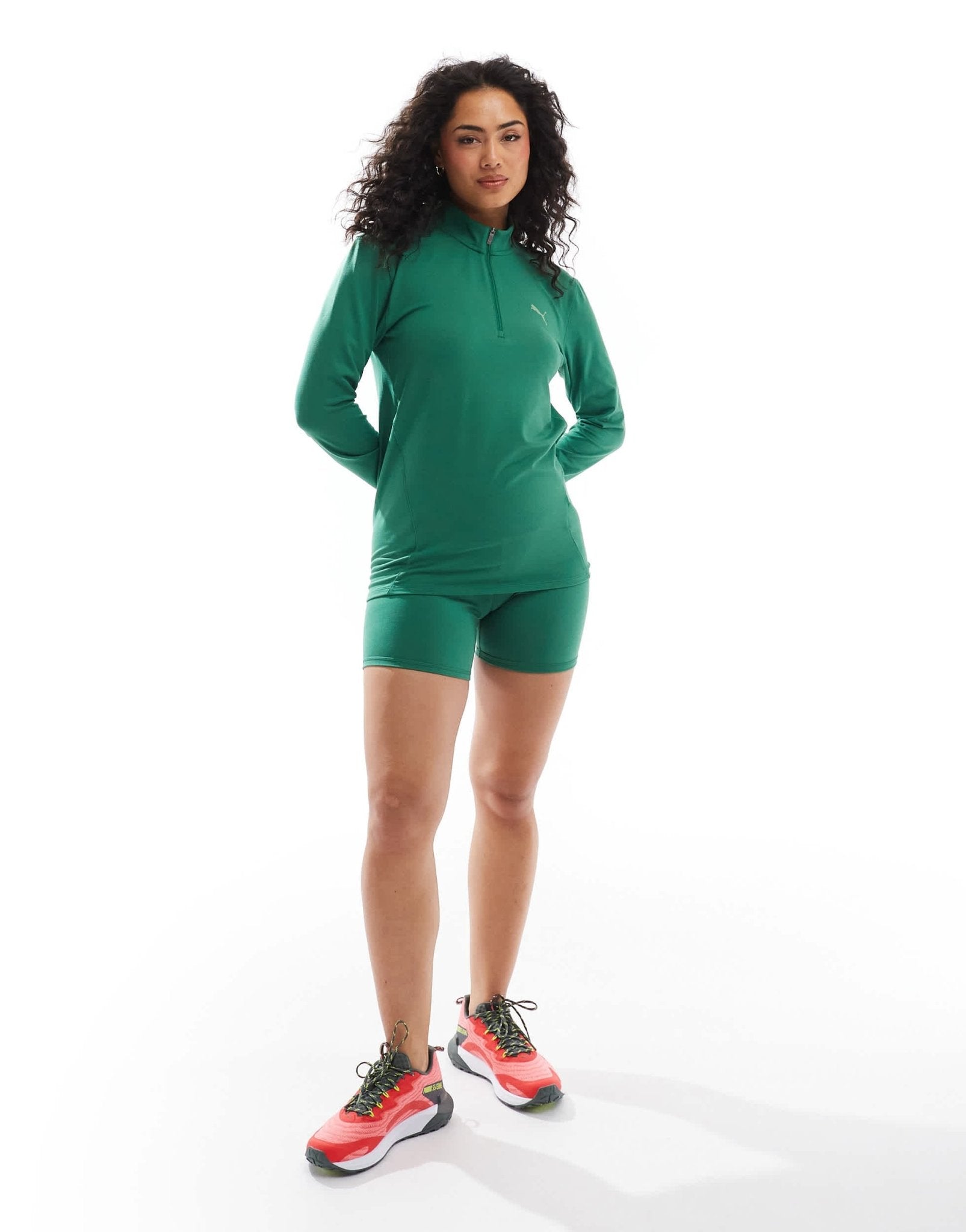 Puma Evolve 1/4 zip training top in olive green - ASOS Sample Sale