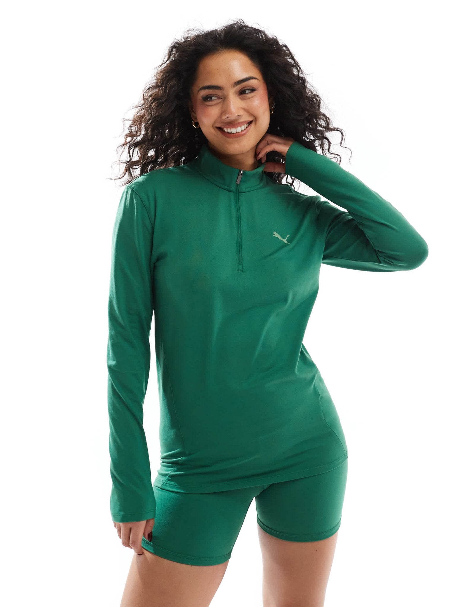 Puma Evolve 1/4 zip training top in olive green - ASOS Sample Sale