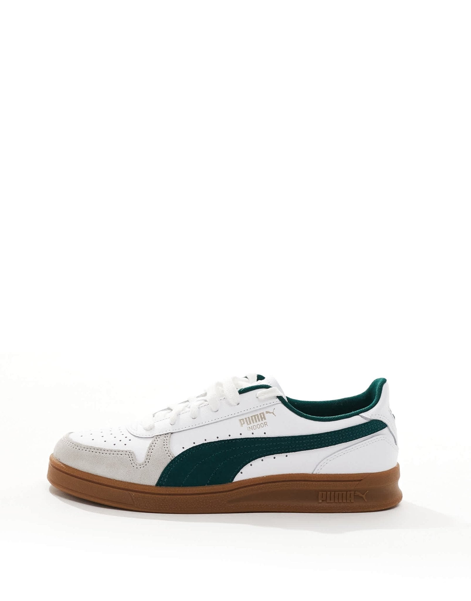 Puma Indoor trainers in white & green - ASOS Sample Sale