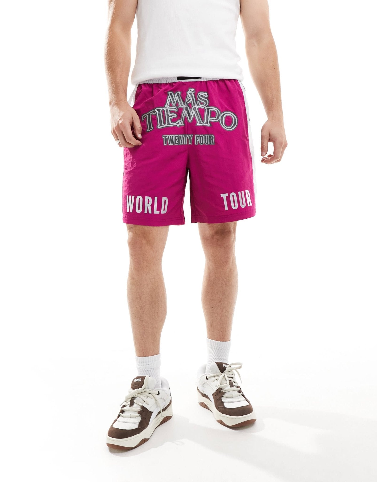 Puma MAS TIEMPO football shorts in magenta - ASOS Sample Sale