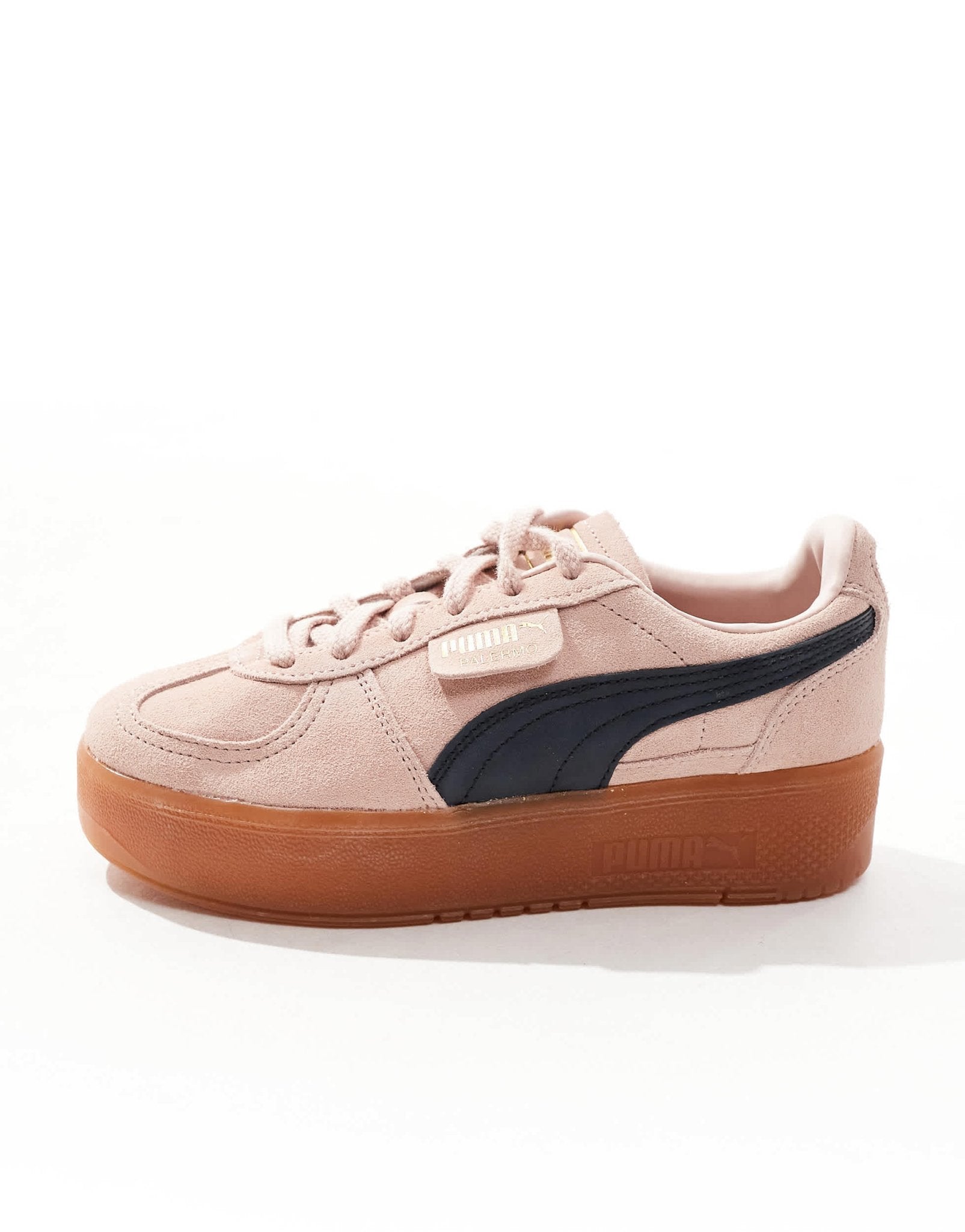 Puma Palermo Elevata trainers in baby pink & navy - ASOS Sample Sale