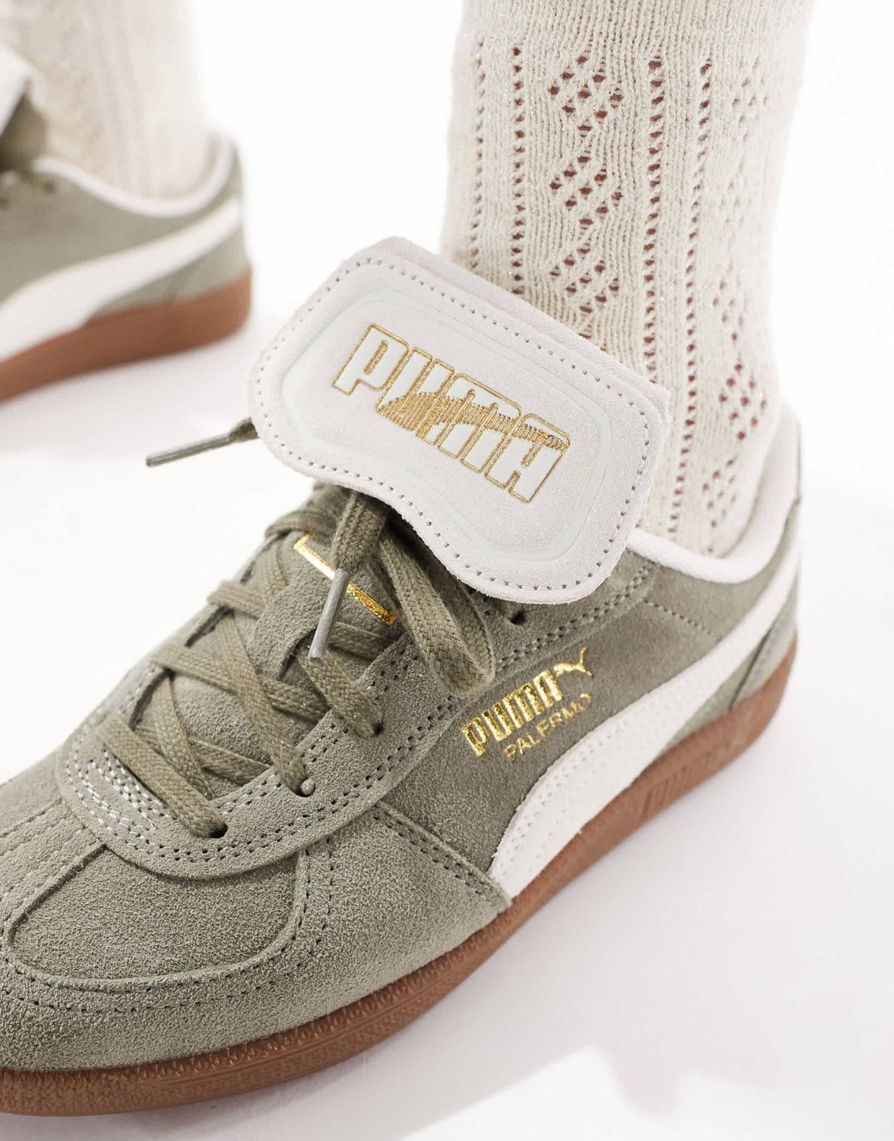 Puma Palermo Premium trainers in green - ASOS Sample Sale